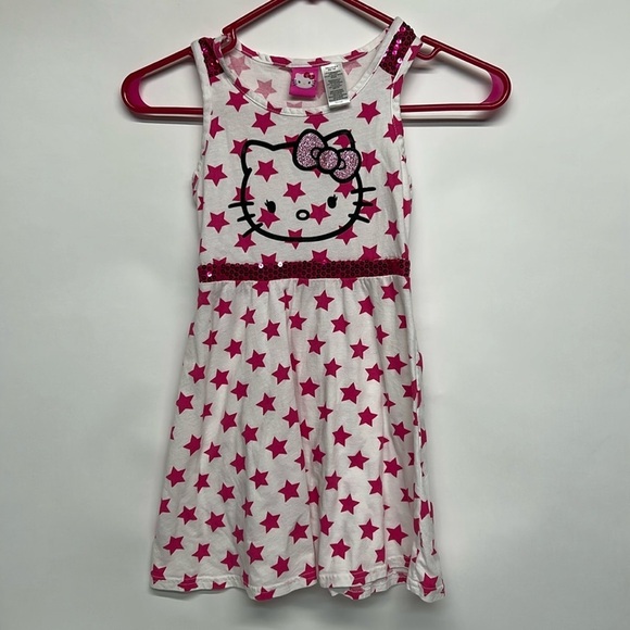 Hello Kitty Other - Girls size 6 small hello Kitty, pink and white dress